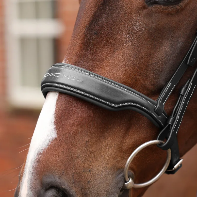 Velociti Lusso Opus 180M Dressage Cavesson Bridle - Black-8