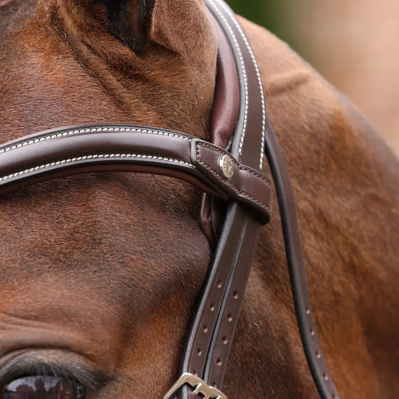 Velociti Lusso Opus 180M Dressage Cavesson Bridle - Havana-5