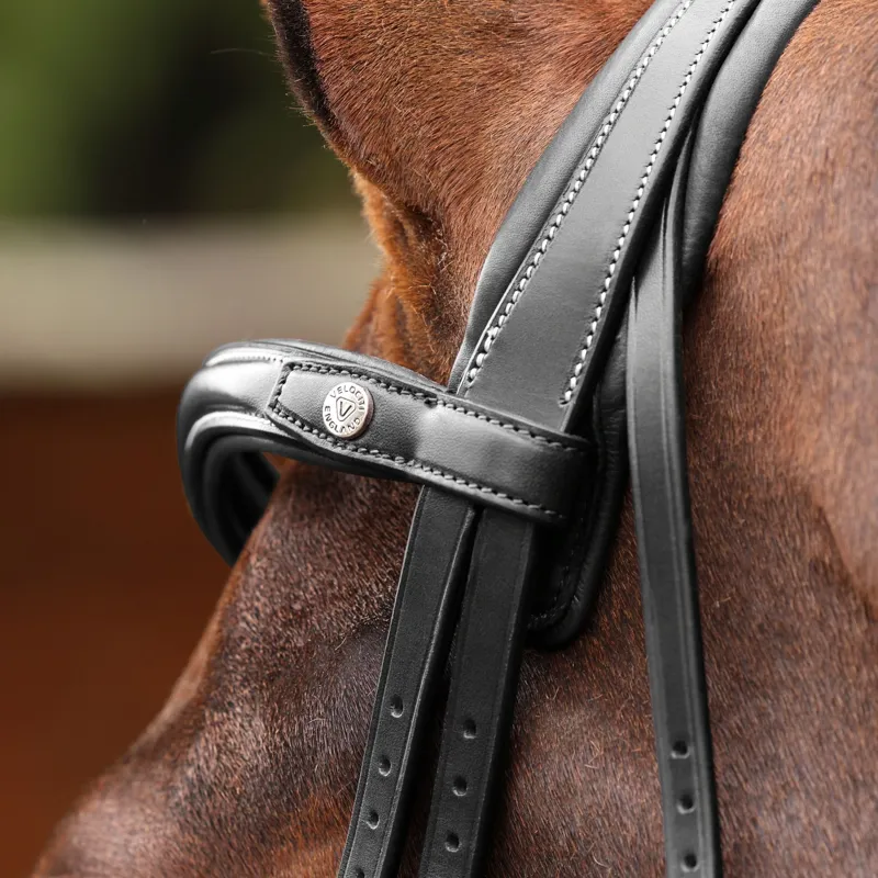 Velociti Lusso Opus 180M Dressage Flash Bridle - Black-3