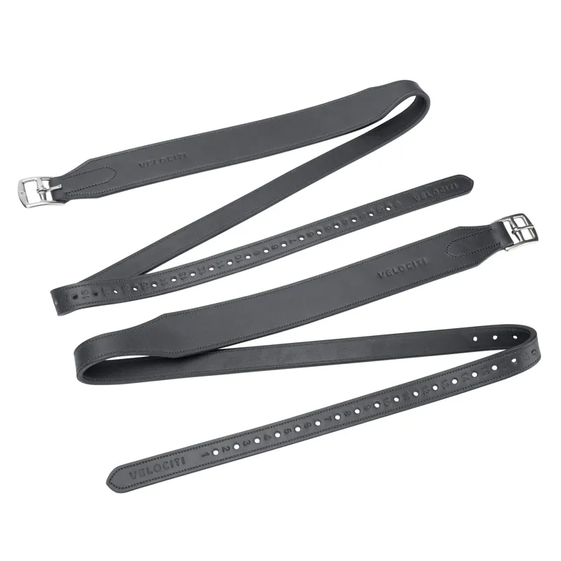 Velociti RAPIDA Wide Stirrup Leathers - Black