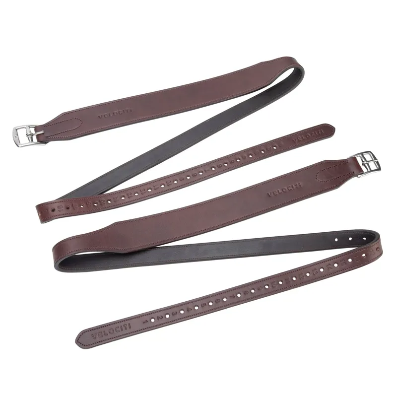Velociti RAPIDA Wide Stirrup Leathers - Havana