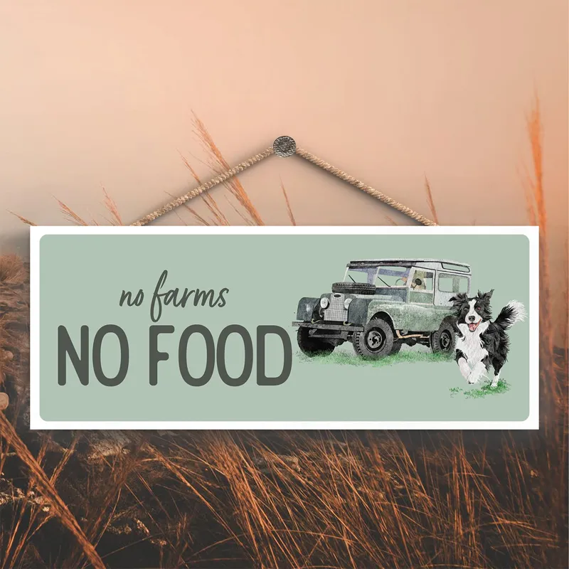 Vivid Squid Horizontal Rectangle Hanging Plaque - No Farms No Food
