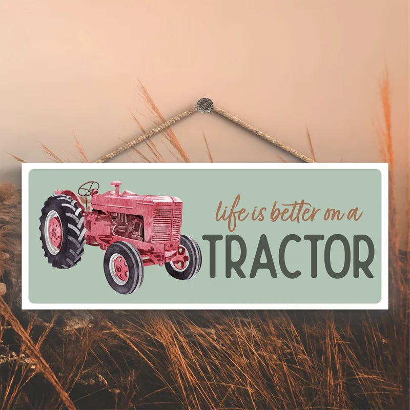 Vivid Squid Horizontal Rectangle Hanging Plaque - On A Tractor
