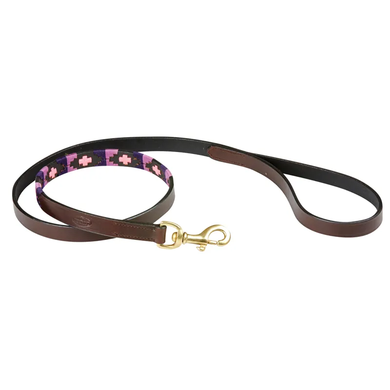 WeatherBeeta Polo Dog Lead - Cowdray Brown/Purple/Purple