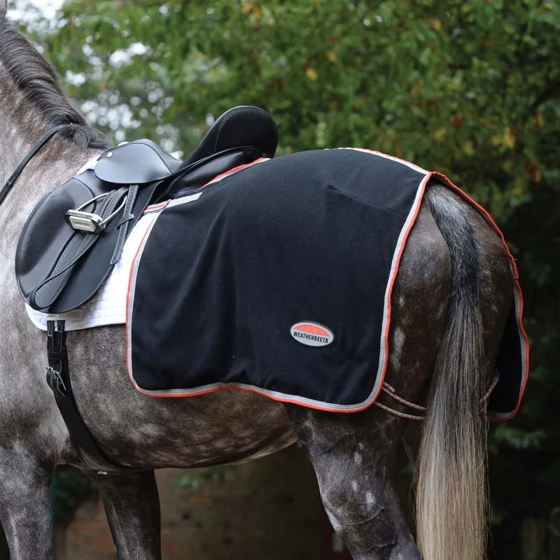 WeatherBeeta Therapy-Tec Fleece Quarter Sheet - Black/Silver/Red