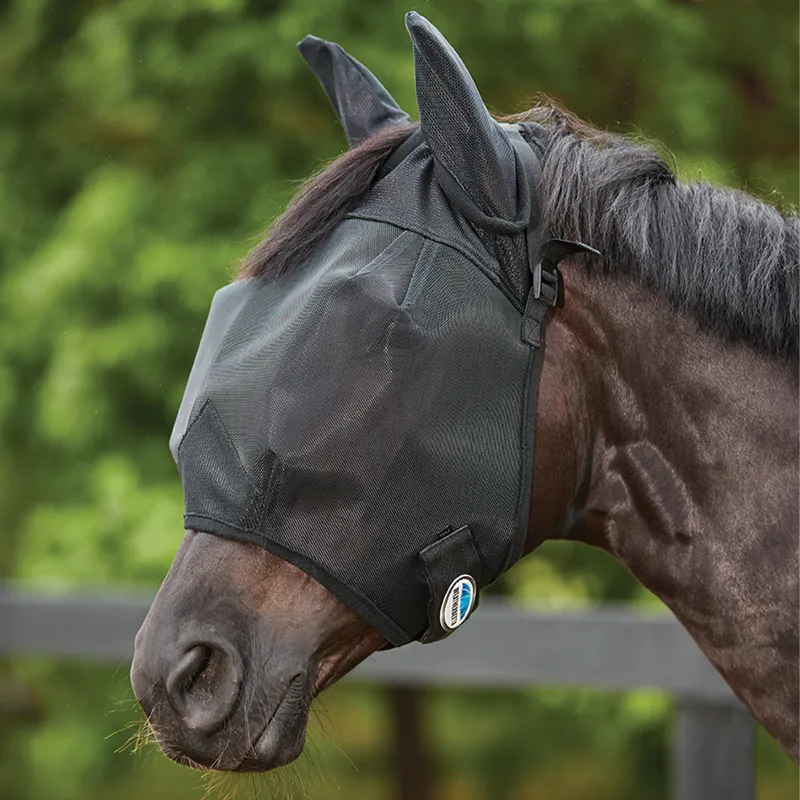 WeatherBeeta Comfitec Double Dart Deluxe Fly Mask with Ears - Black