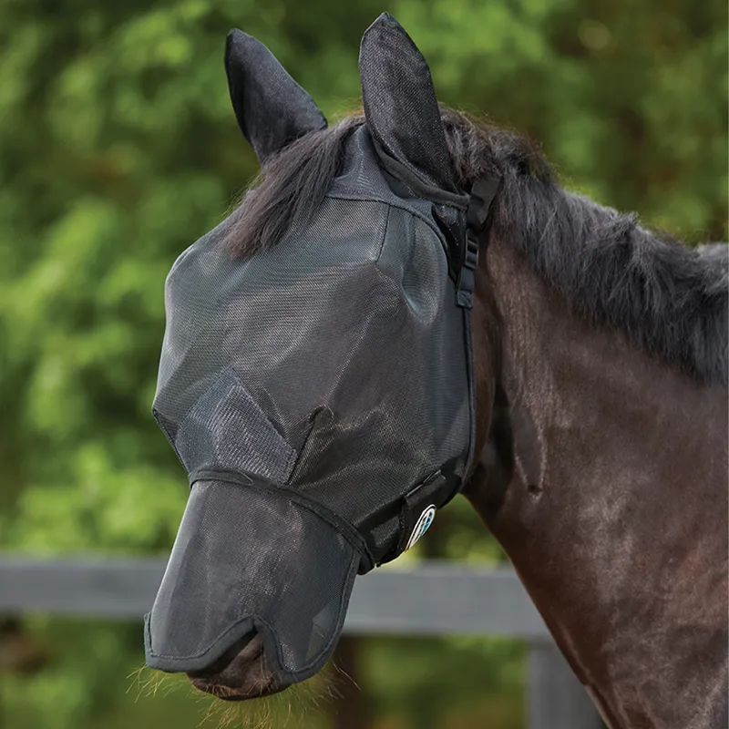 WeatherBeeta Comfitec Double Dart Deluxe Fly Mask with Ears/Nose - Black