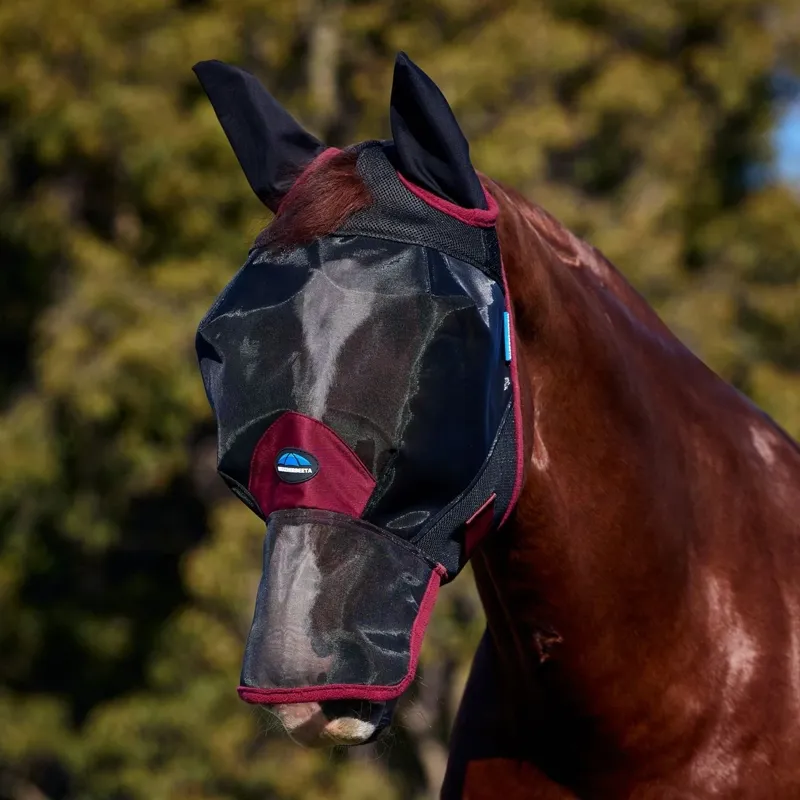 WeatherBeeta ComFiTec Fine Mesh Fly Mask with Ears/Nose - Black