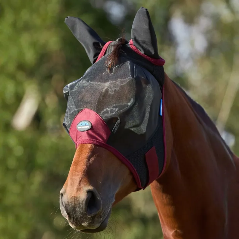 WeatherBeeta ComFiTec Fine Mesh Fly Mask with Ears - Black