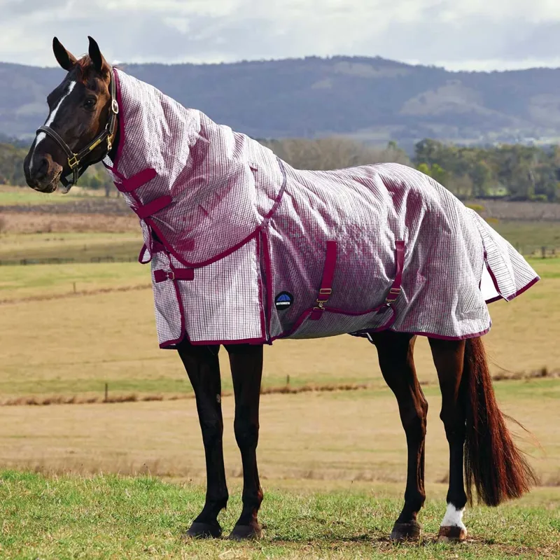 WeatherBeeta ComFiTec Ripshield Plus Fly Rug - White/Burgundy