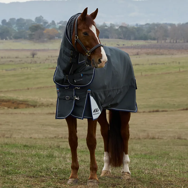 WeatherBeeta ComFiTec Ultra 100g Detach-A-Neck Turnout Rug - Charcoal