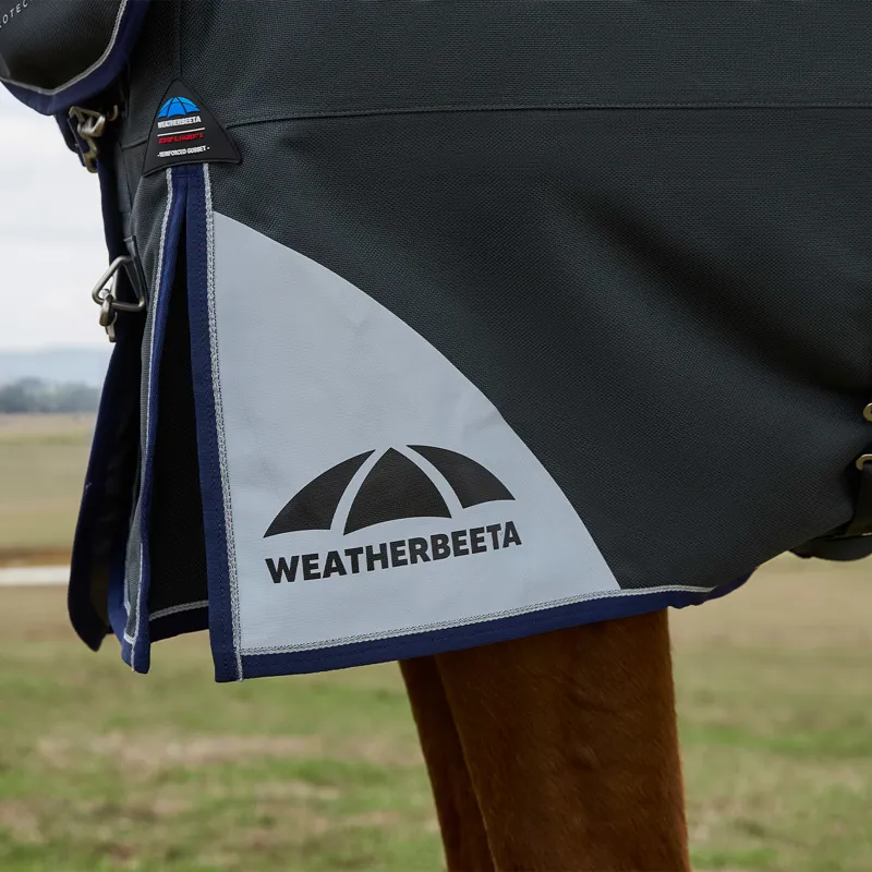 WeatherBeeta ComFiTec Ultra 220g Detach-A-Neck Turnout Rug - Charcoal-6