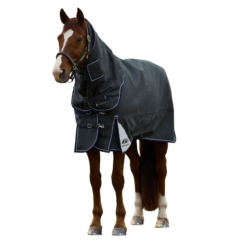 WeatherBeeta ComFiTec Ultra 100g Detach-A-Neck Turnout Rug - Charcoal-1