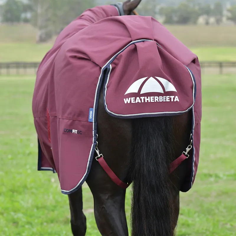 WeatherBeeta ComFiTec Essential 0g Standard Turnout Rug - Burgundy-1