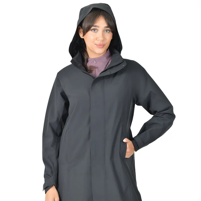 WeatherBeeta Windbreaker Womens Longline Waterproof Jacket - Black-5