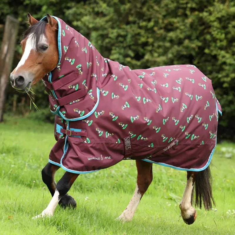 Winnie and Me 200g Combo Neck Pony Turnout Rug - Maroon