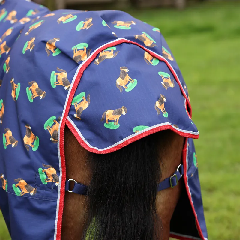Winnie and Me Lite 0g Pony Turnout Rug - Navy-3