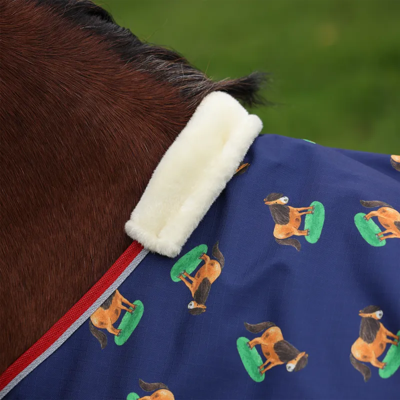 Winnie and Me Lite 0g Pony Turnout Rug - Navy-4