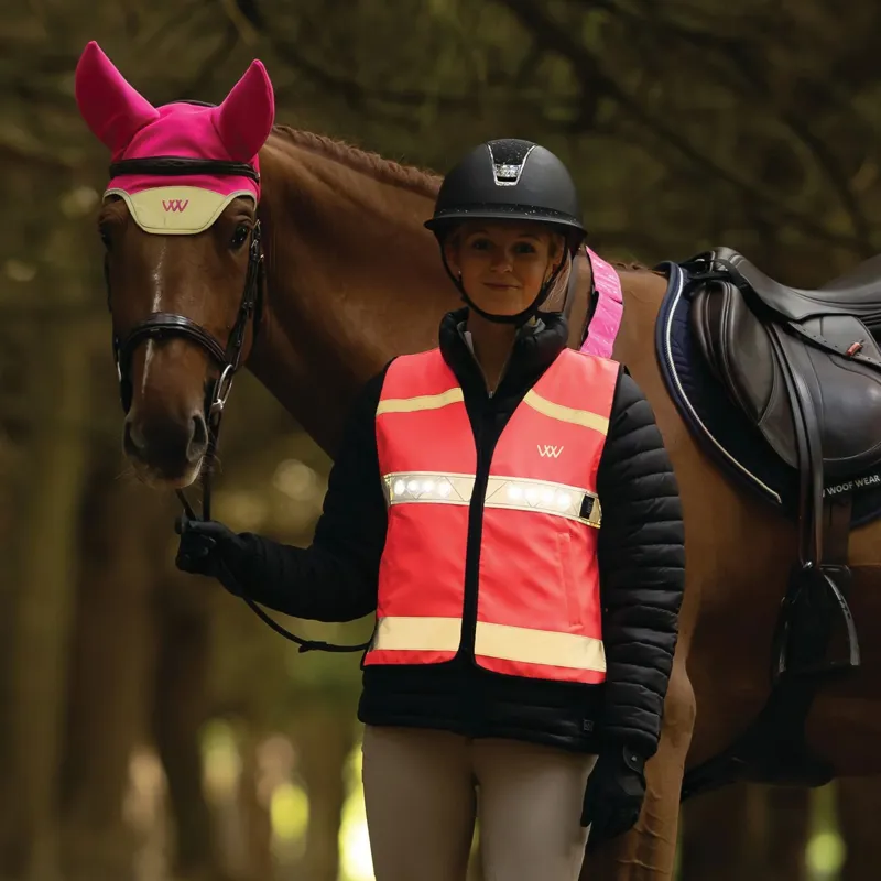 Woof Wear Adults LED HiViz Riding Vest - Pink