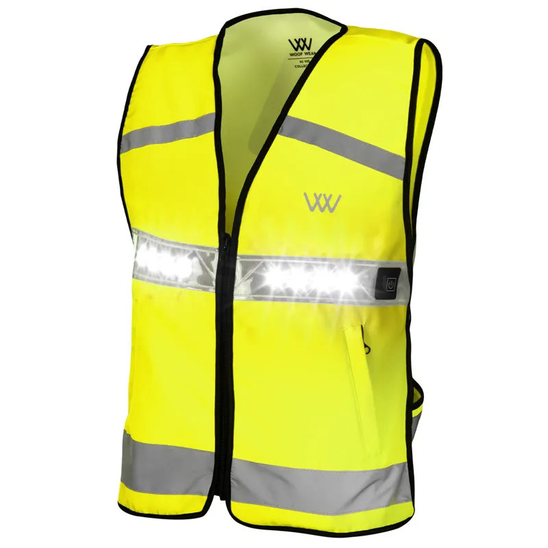 Woof Wear Junior LED HiViz Riding Vest - Yellow