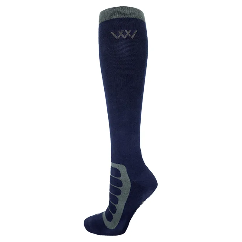 Woof Wear Bamboo Tech Tall Riding Socks Twin Pack - Navy/Grey