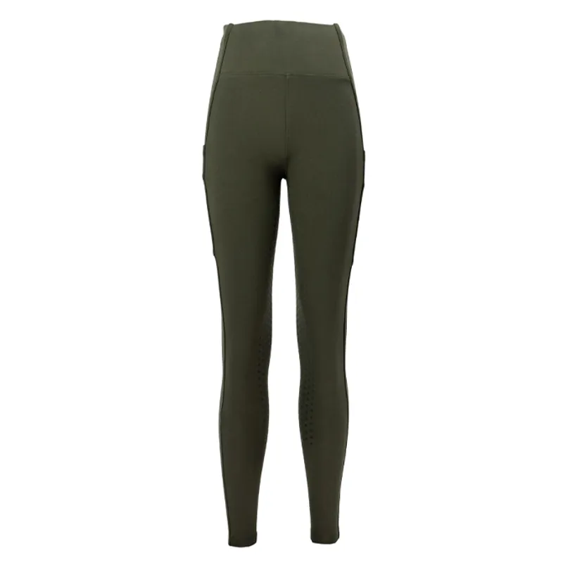 Woof Wear Winter Full Grip Womens Riding Tights - Olive-1