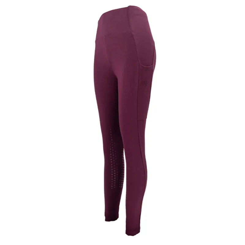 Woof Wear Winter Full Grip Womens Riding Tights - Plum