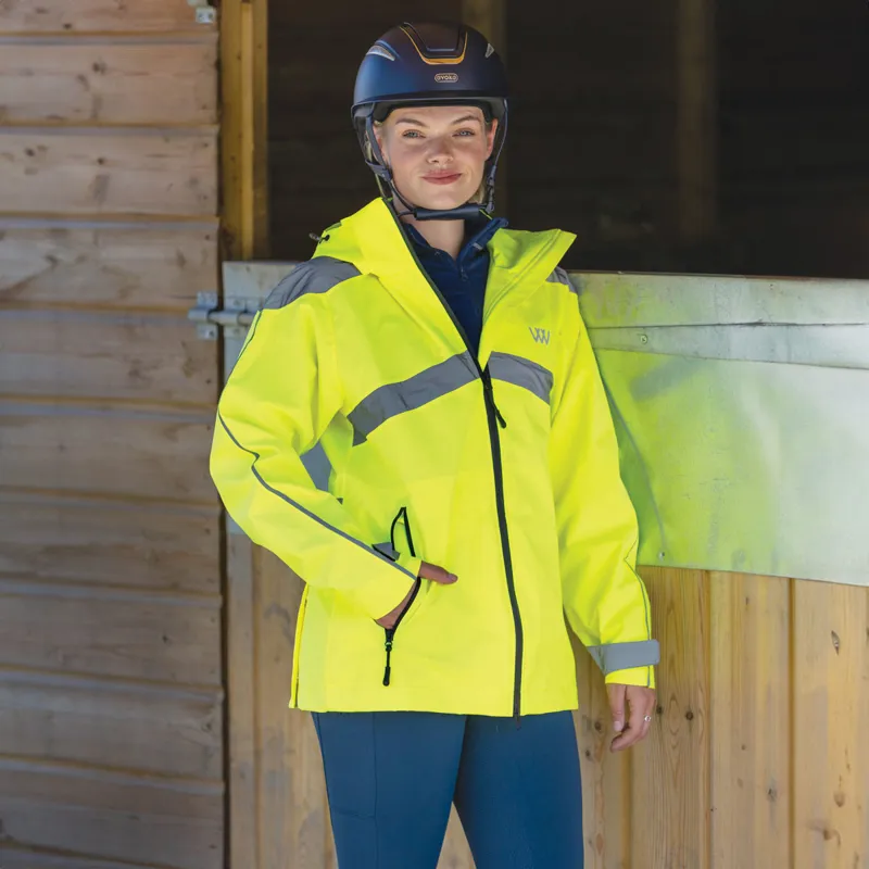 Woof Wear All Season Waterproof Unisex Riding Jacket - Hi Viz Yellow
