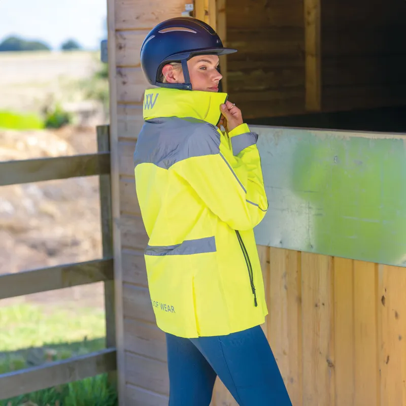 Woof Wear All Season Waterproof Unisex Riding Jacket - Hi Viz Yellow-1