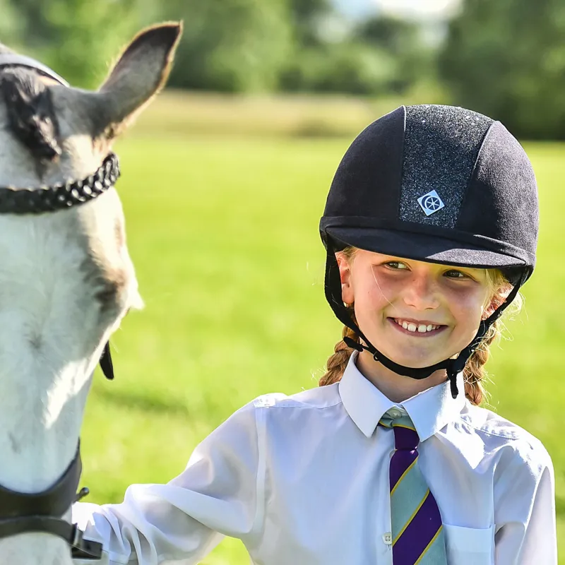 Charles Owen YR8 Sparkly Riding Hat - Black/Black-1