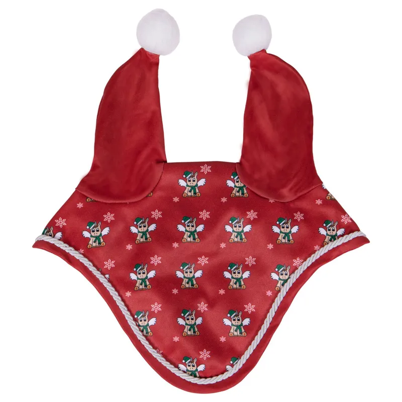 QHP Merry Christmas Ear Net - Red-2