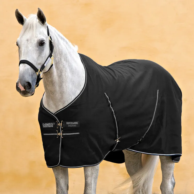 Rambo Stable Sheet with Microfibre Lining - Black/Black/Silver