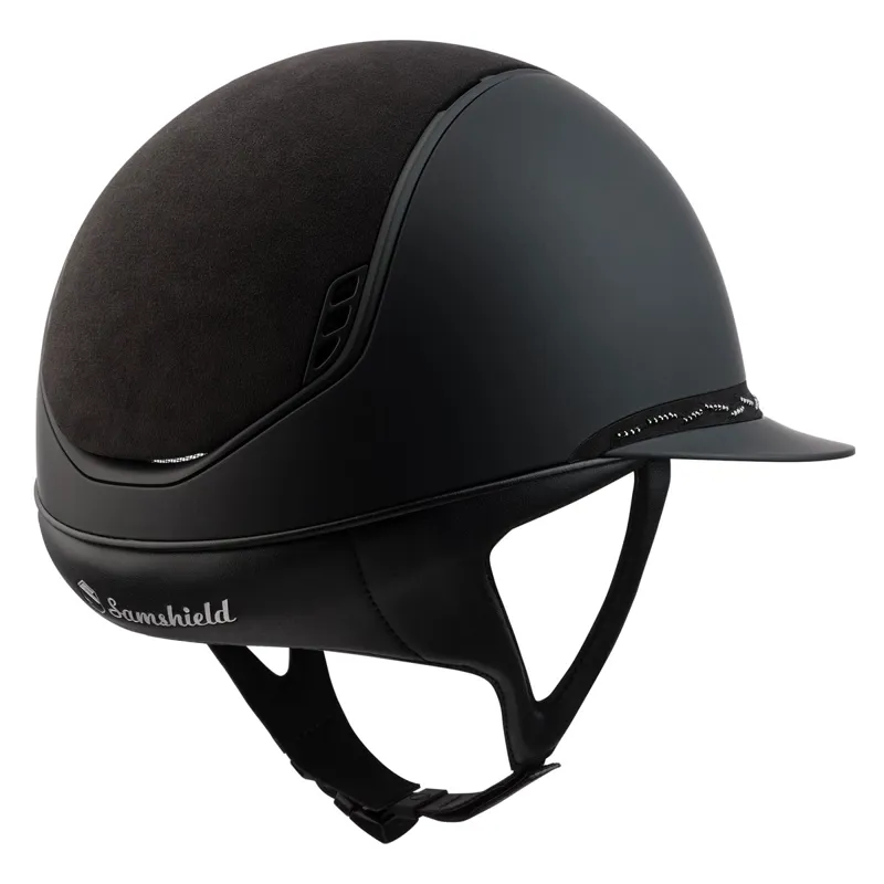 Samshield Miss Shield Shadowmatt 2.0 Flower Swarovski Band Hat - Black-1