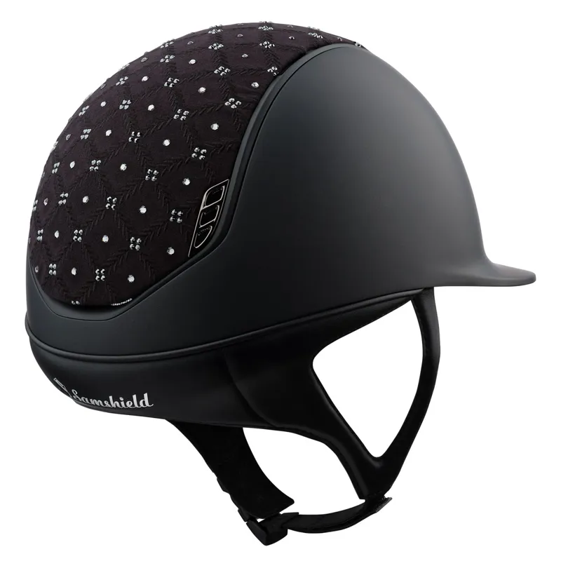 Samshield Shadowmatt 2.0 Royal Flower Top Matt Trim Riding Hat - Black-1