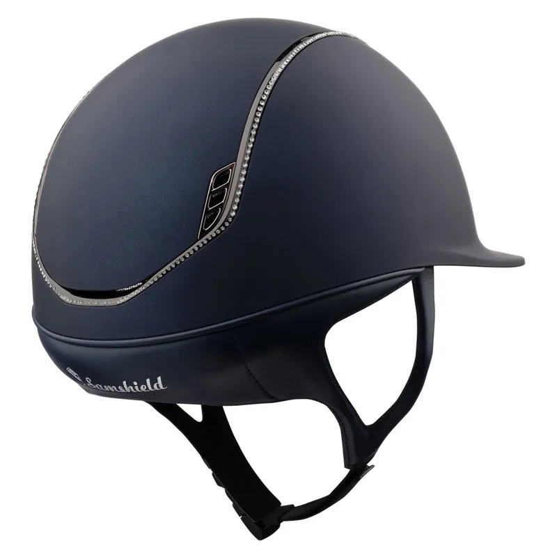 Samshield Shadowmatt 2.0 Standard 300 Crystals Riding Hat - Blue/Clear-1