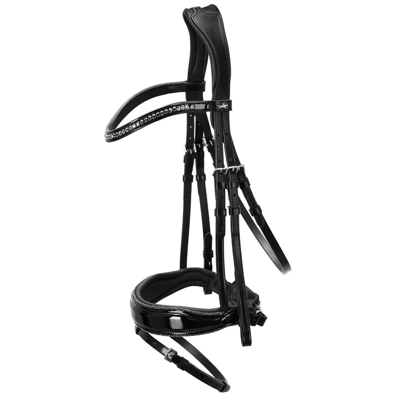 Schockemohle Stanford Glam Flash Bridle - Patent Black - TRIAL