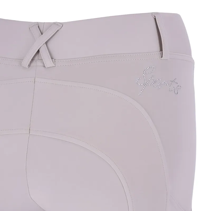 Schockemohle Classy Sporty Knee Grip Ladies Riding Tights - Chalk-1