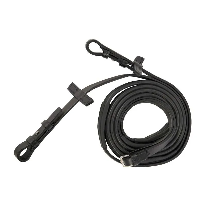 Stubben Slimline Rubber Grip Reins - Black-1