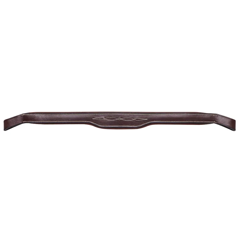 Equiline BB0418 Shaped Browband with Stitching - Brown