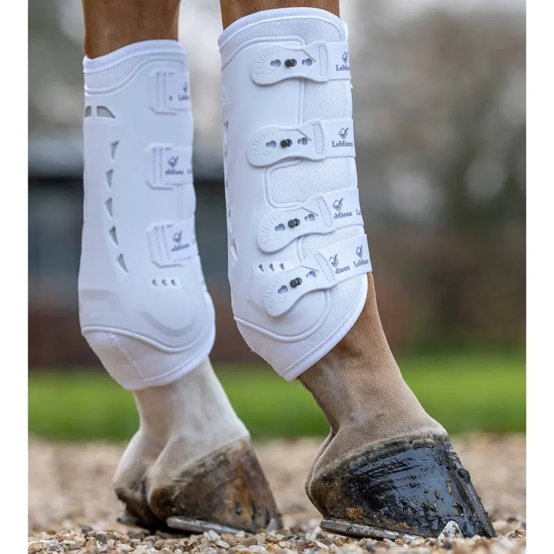 LeMieux Ultra Mesh Snug Hind Boots - White-4