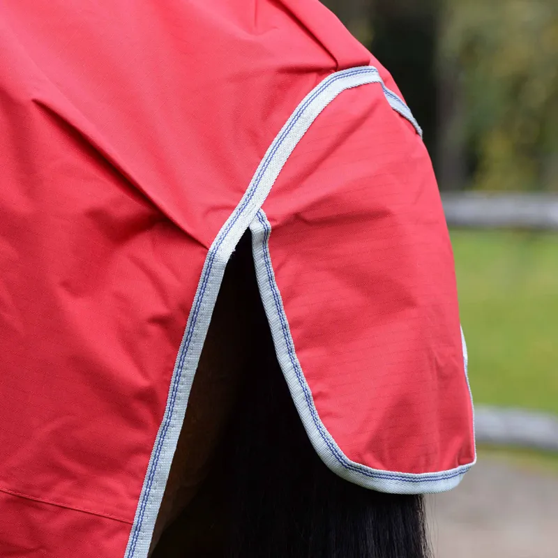 WeatherBeeta ComFiTec Classic 50g Combo Neck Turnout Rug - Red/Silver-1